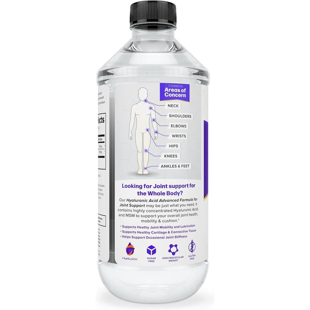 Hyalogic Hyaluronic Acid Liquid Supplement 100mg Vegan 12 oz