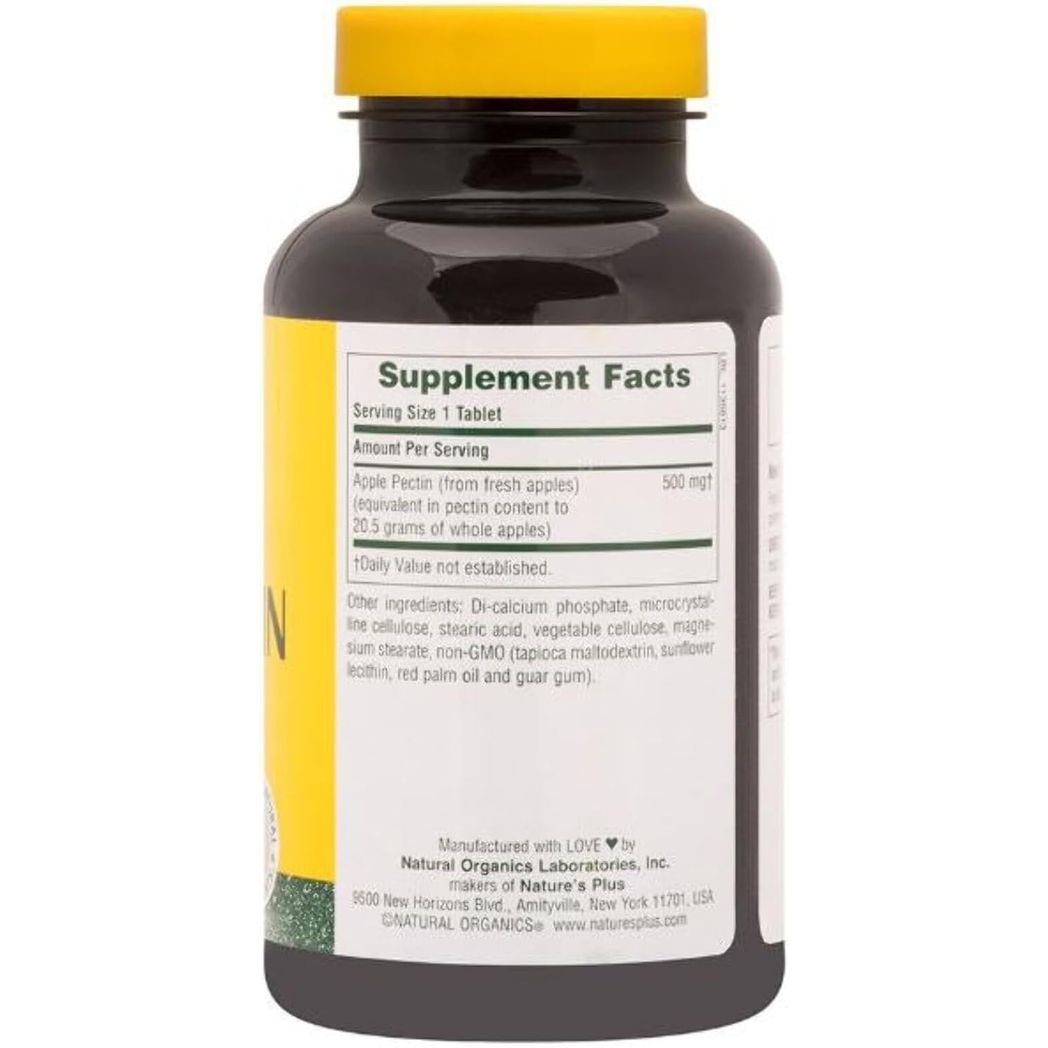 Natures Plus Apple Pectin 500 mg, 180 Tablets