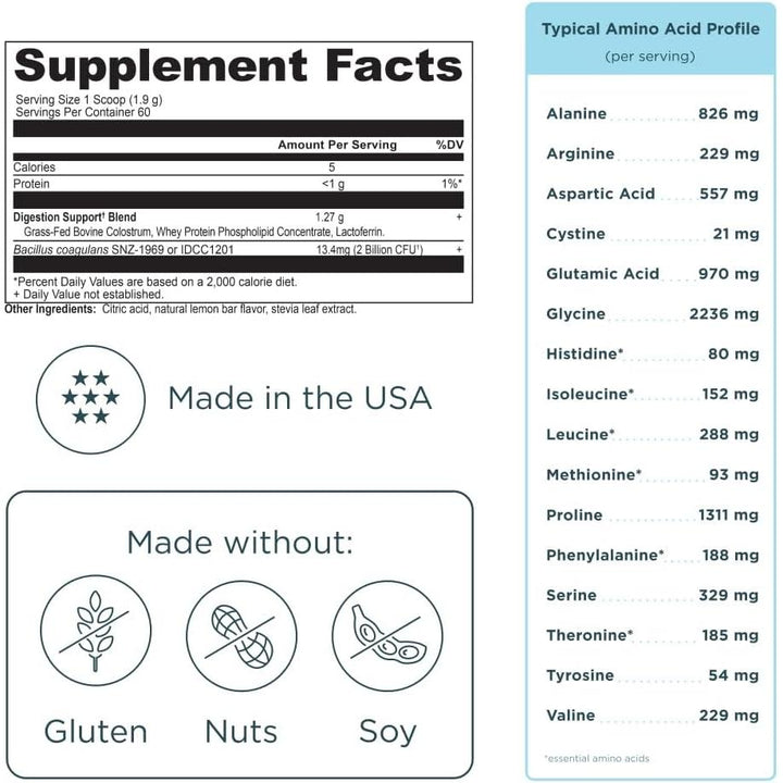 Ancient Nutrition Colostrum Superfood Powder, Lemon Bar, 60 Servings