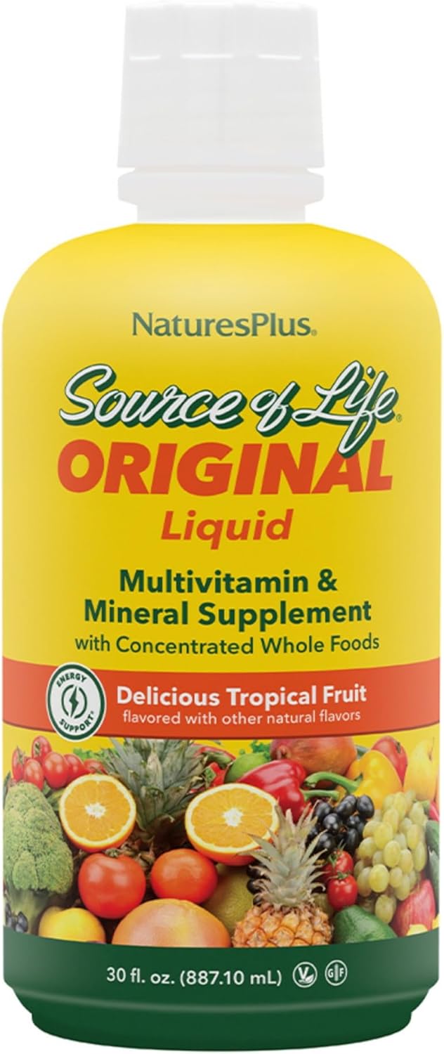 Natures Plus Source of Life Liquid, Tropical Fruit 30oz Multivitamin & Mineral Supplement Nature's Plus