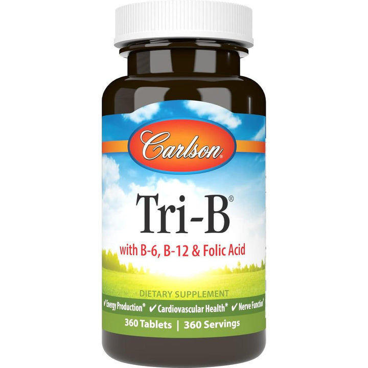 Carlson Labs Tri-B Vitamin B Complex 360 Tablets Gluten-Free, Preservative-Free