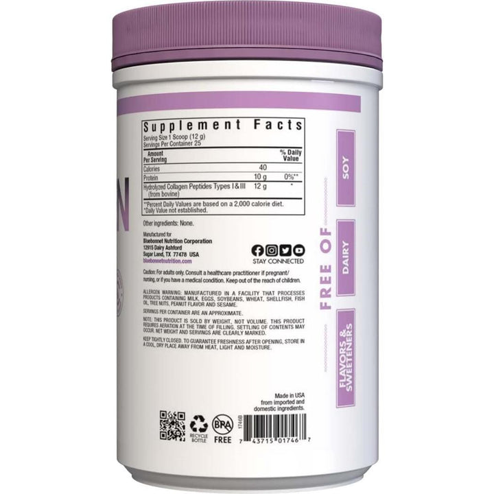 BlueBonnet Nutrition Hydrolyzed Collagen Powder 10.58 oz, 25 Servings, Unflavored