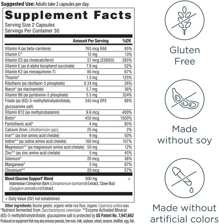 Ancient Nutrition Blood Sugar Support Multivitamin 30 Servings