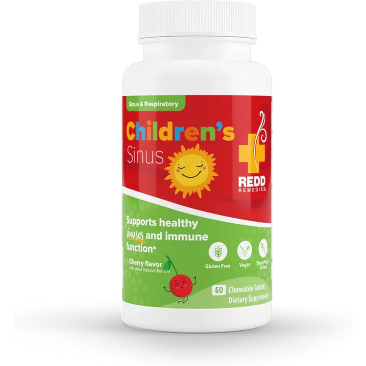 Redd Remedies Children's Sinus Support Immune and Respiratory Health Formula Cherry Flavor 60 Chewable Tablets
