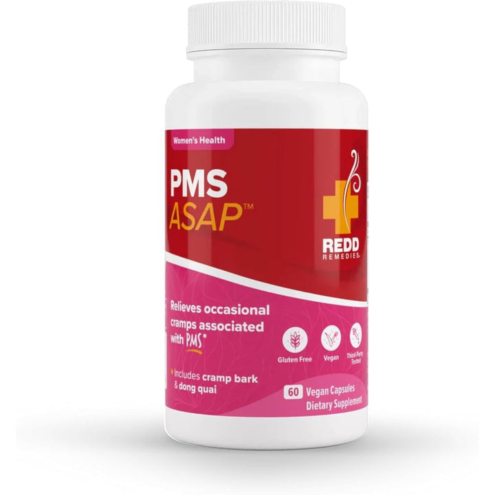 Redd Remedies PMS ASAP Cramp Bark & Dong Quai 60 Vegan Caps