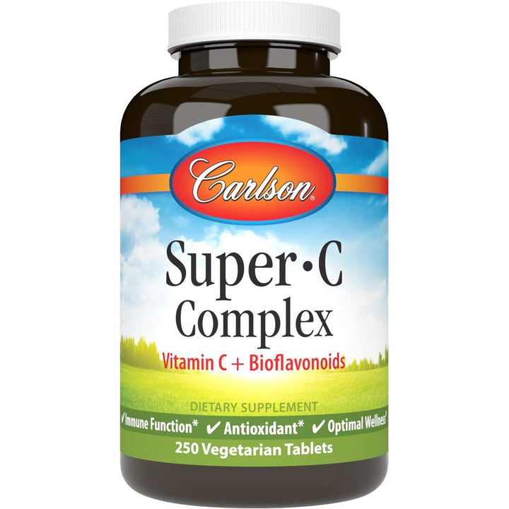 Carlson Super-C ComplexVitamin C + Bioflavonoids Antioxidant 250 Vegetarian Tablets