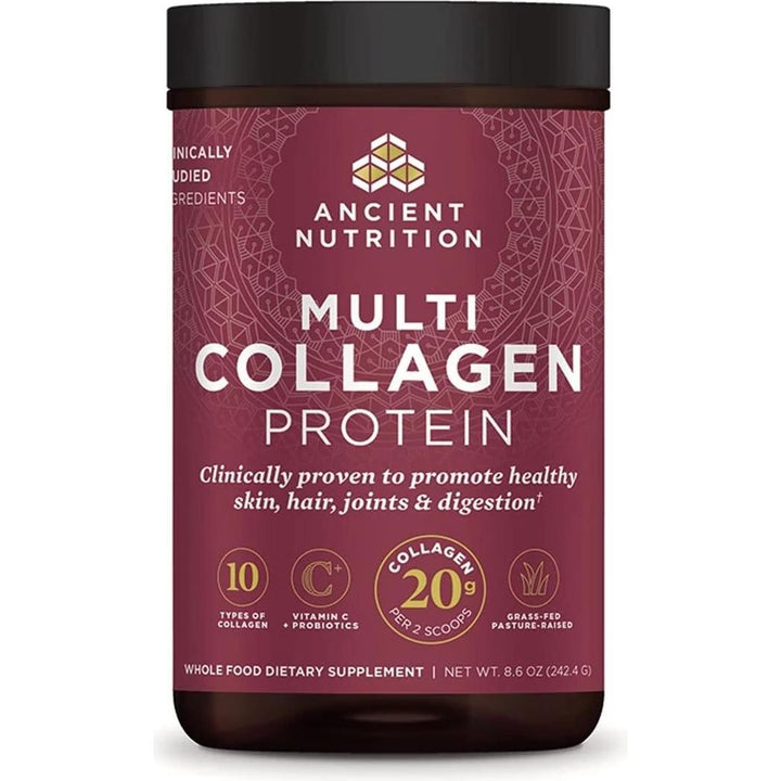 Proteína de colágeno de Ancient Nutrition sin sabor, proteína de colágeno múltiple, péptidos de colágeno hidrolizado, 8,6 oz