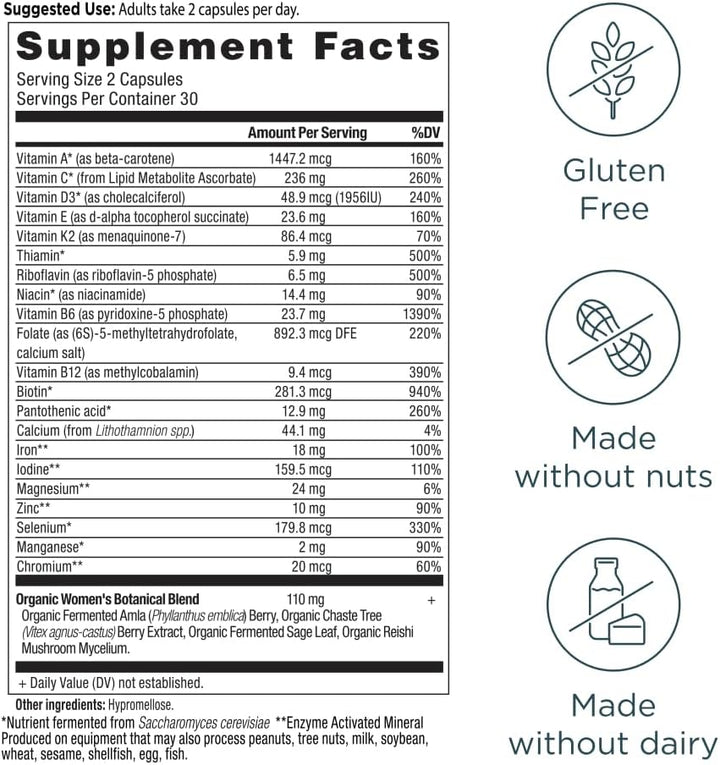 Ancient Nutrition Multivitamin for Women Fermented Vegan, 60 Ct