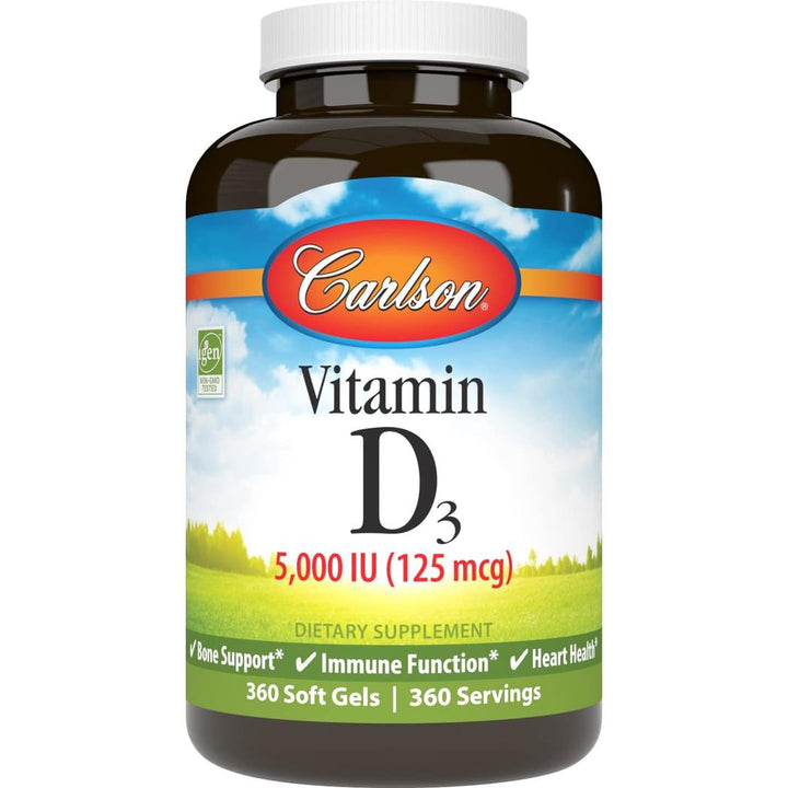 Carlson Labs Vitamin D3 5000 IU 360 Soft Gels