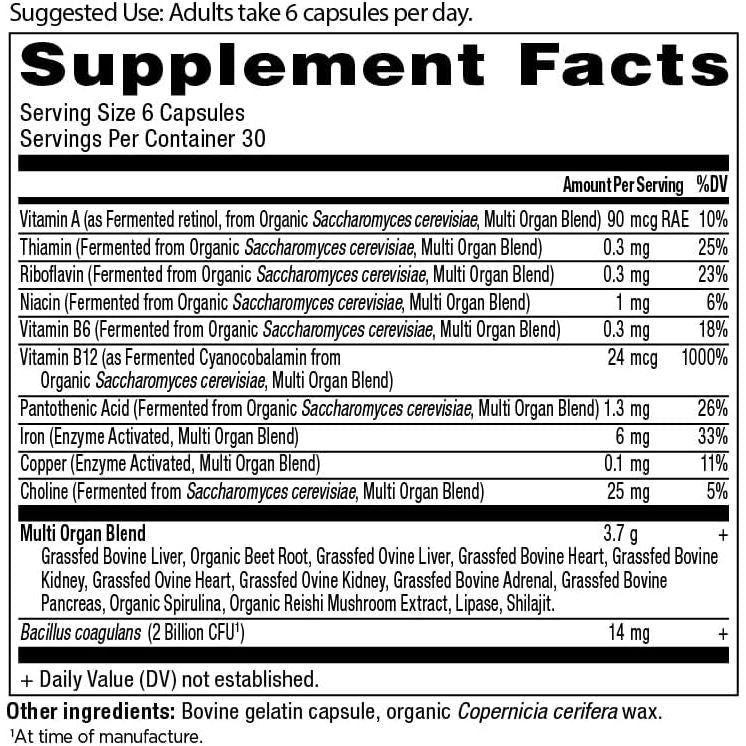 Ancient Nutrition Organ Supplements Organ Complex 180 Caps