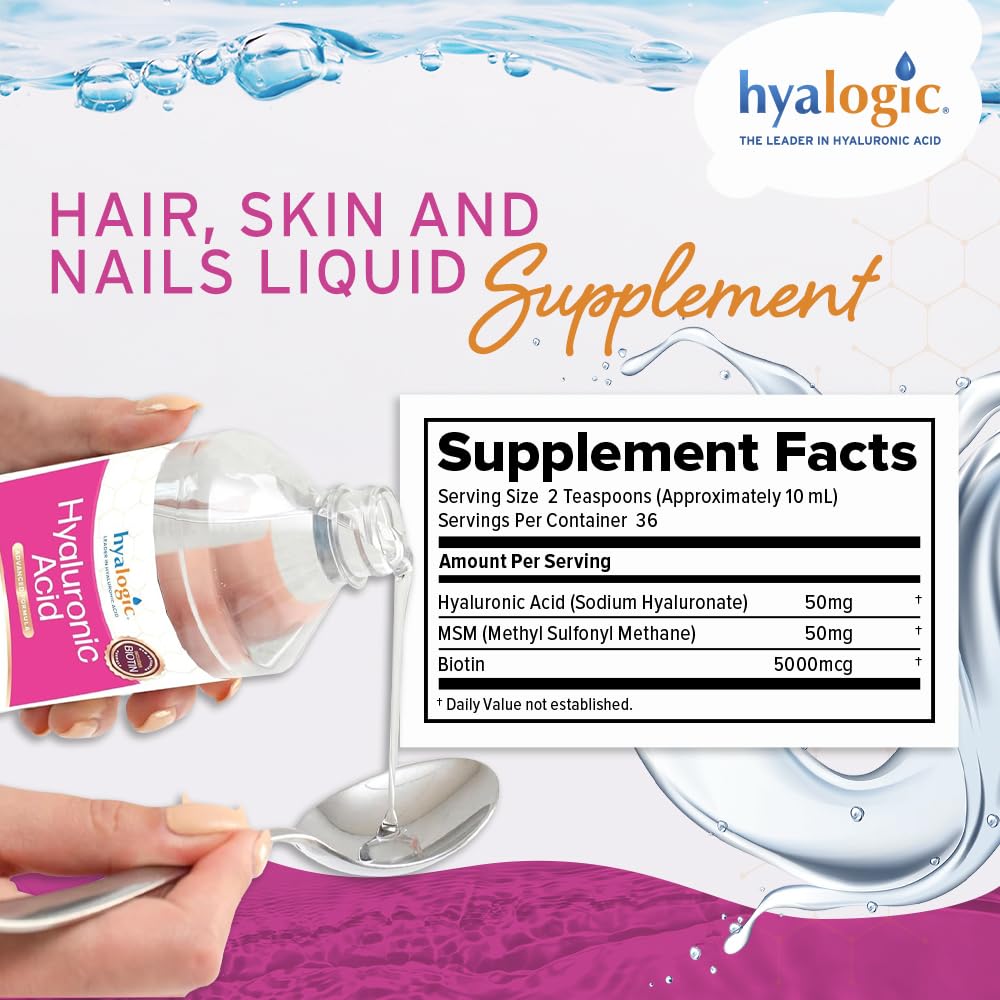 Hyalogic Liquid Hyaluronic Acid Supplement 12 oz