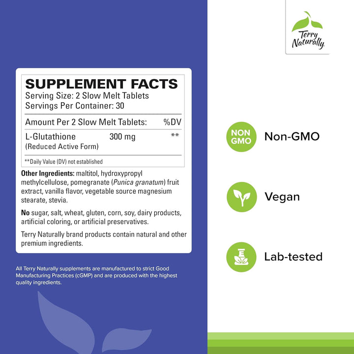 Terry Naturally Clinical Glutathione 60 Slow Melt Tablets