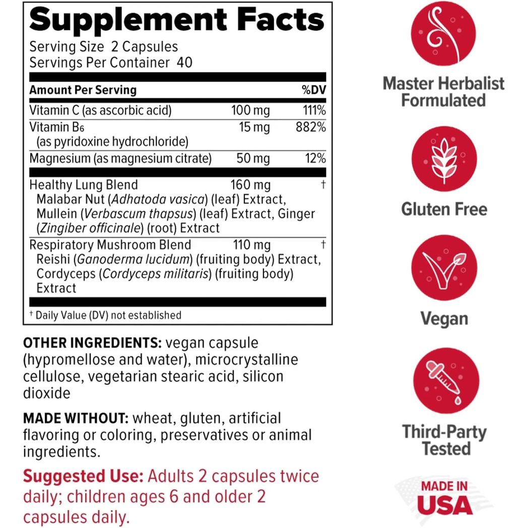Redd Remedies Lung Care 80 Vegan Capsules