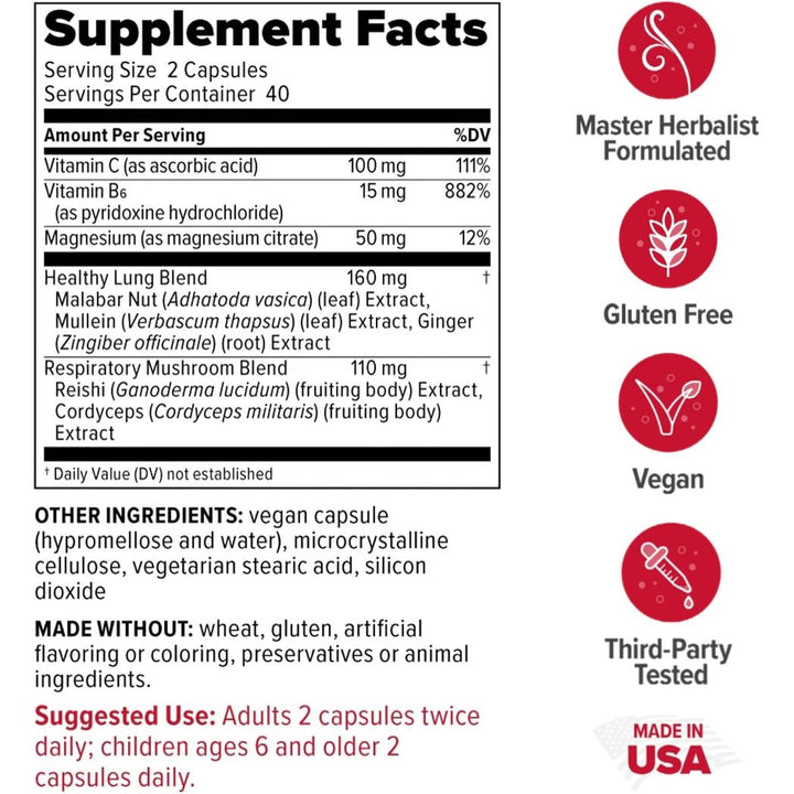 Redd Remedies Lung Care 80 Vegan Capsules