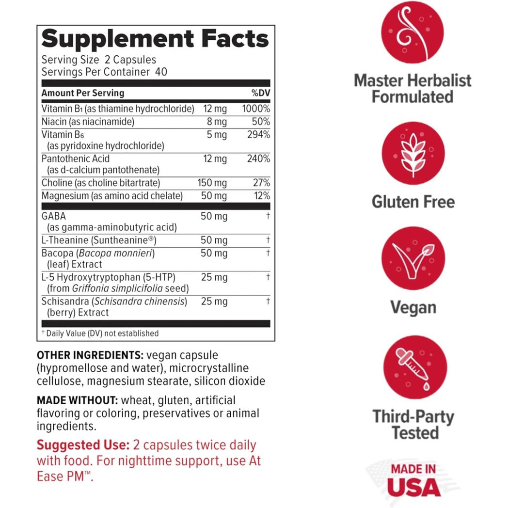 Redd Remedies, at Ease, Supports Relaxation and Stress Resistance, 80 Veg caps