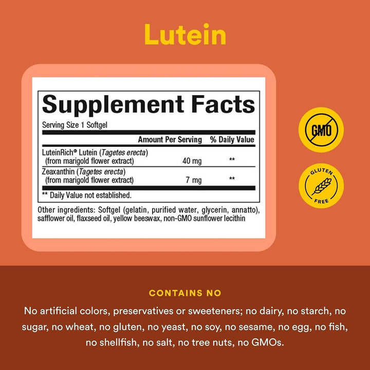 Natural Factors, Lutein 40 mg 60 capusles