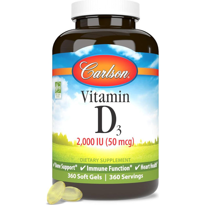 Carlson Labs Vitamin D3 2000 IU 50 mcg 360 Soft Gels