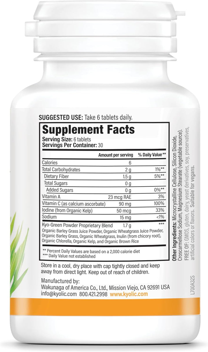 Kyolic Kyo-Green Greens Blend Energy Tablets, 180 tablets