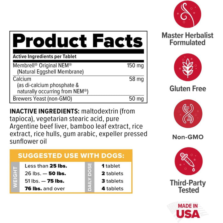 Redd Remedies, RE-NU for Pets, Joint Pain Relief for Dogs 60 chewable tablets