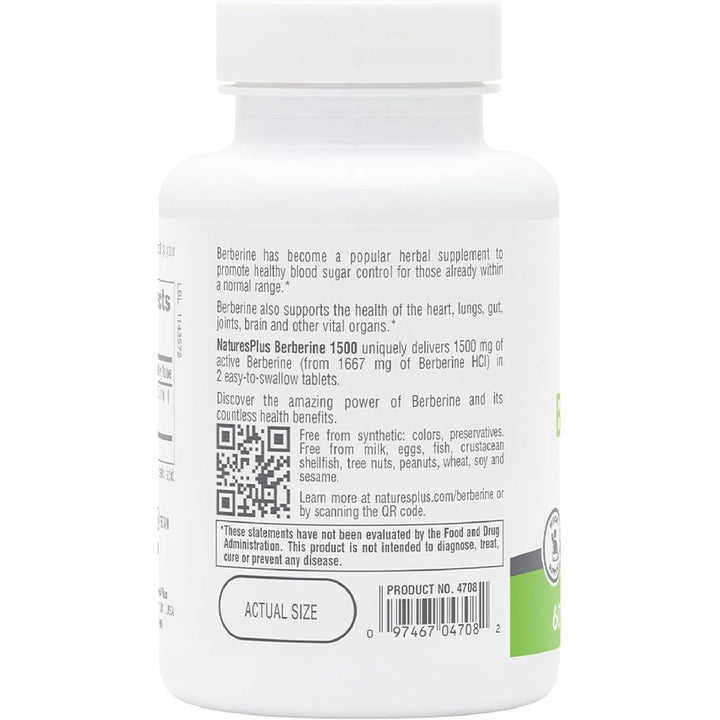 Natures Plus PRO Berberine 1500 mg 60 Tablets