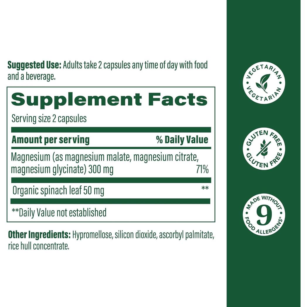 MegaFood Magnesium 300 mg 60 Capsules