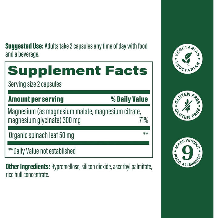MegaFood Magnesium 300 mg 60 Capsules