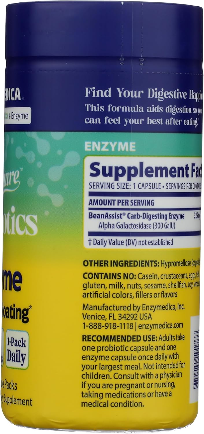 ENZYMEDICA Dinner Duo for Gas and Bloating Probiotic + Enzymes, 30 CT