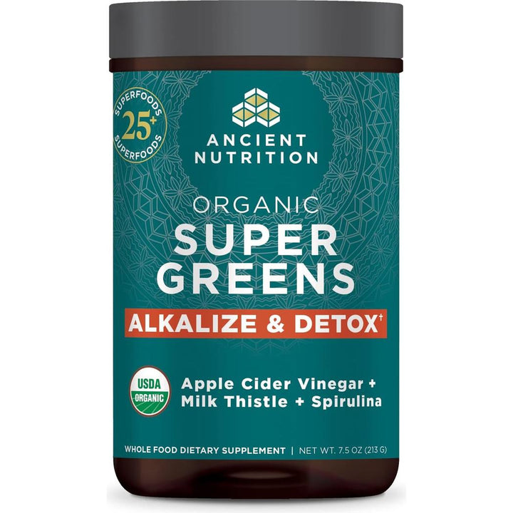 Ancient Nutrition Super Greens Alkalize & Detox Powder 25 Servings, 7.5oz