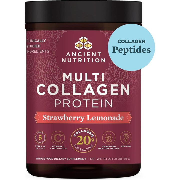Ancient Nutrition Multi Collagen Protein Strawberry Lemonade, 45 Servings