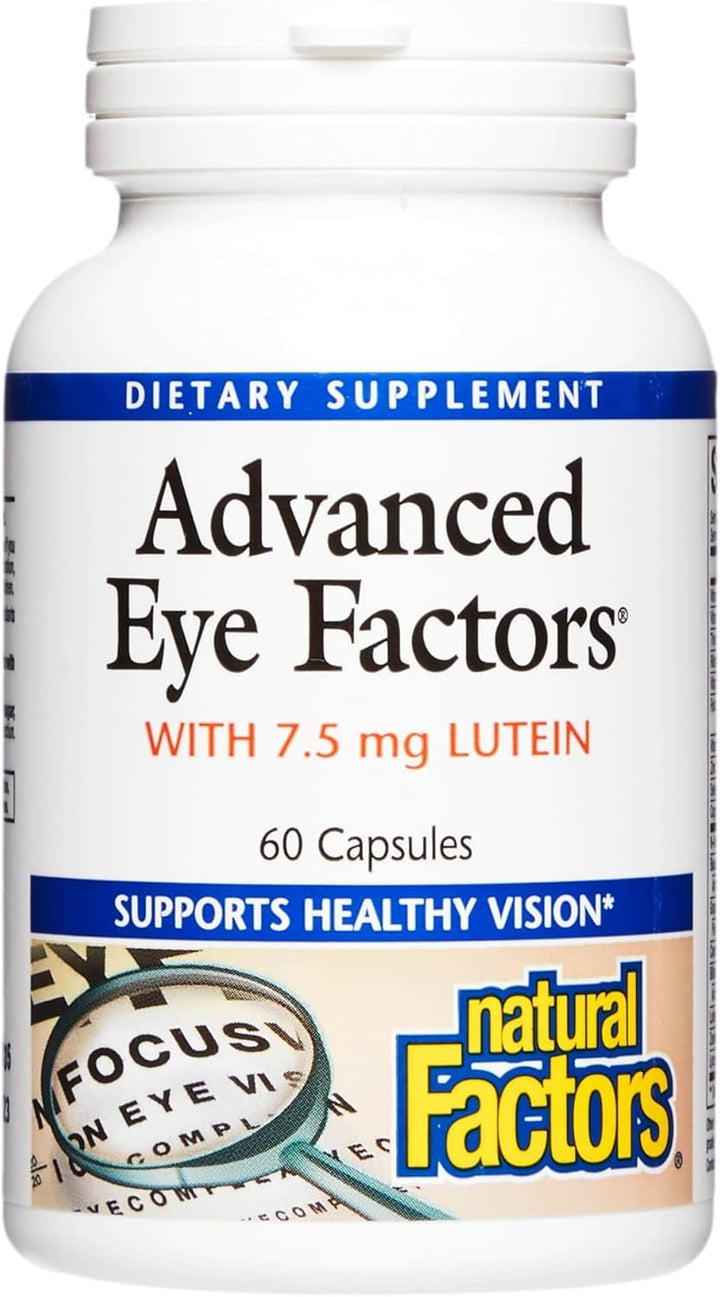 Natural Factors, Advanced Eye Factors Antioxidant Healthy Vision with Lutein and Zeaxanthin 60 Caps