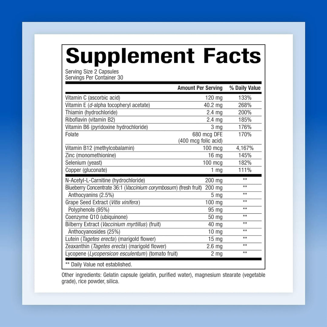Natural Factors, Advanced Eye Factors Antioxidant Healthy Vision with Lutein and Zeaxanthin 60 Caps