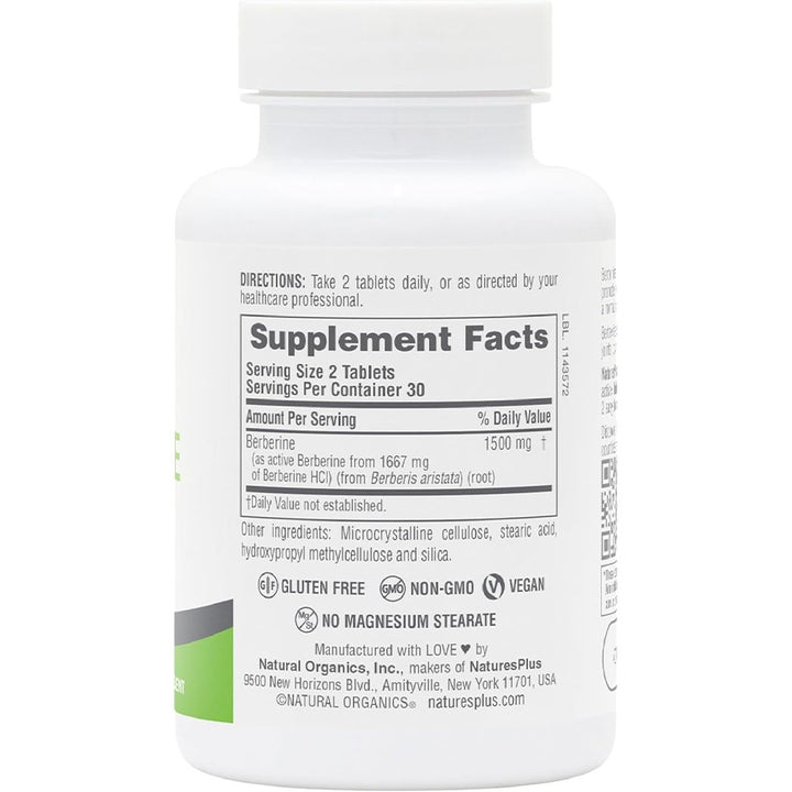 Natures Plus PRO Berberine 1500 mg 60 Tablets