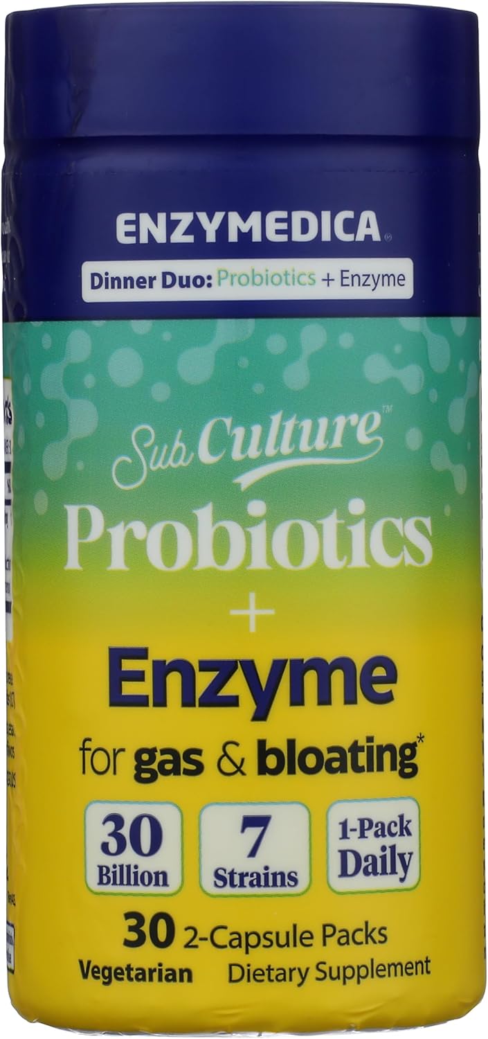 ENZYMEDICA Dinner Duo for Gas and Bloating Probiotic + Enzymes, 30 CT