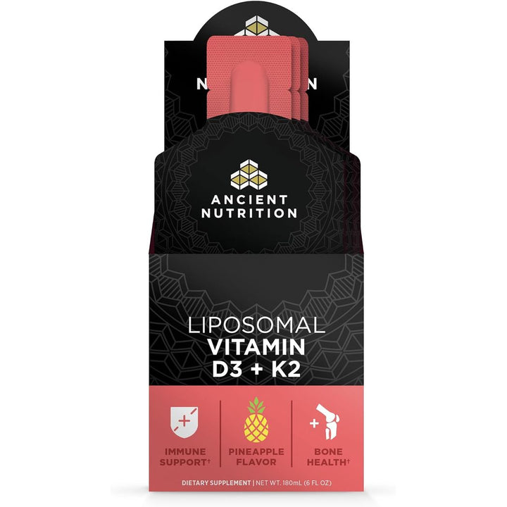 Ancient Nutrition Liposomal D3 + K2 Vitamin Gel, Pineapple
