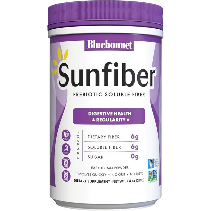 Bluebonnet Nutrition Sunfiber Soluble Fiber Unflavored, 7.4 OZ, 30 Servings