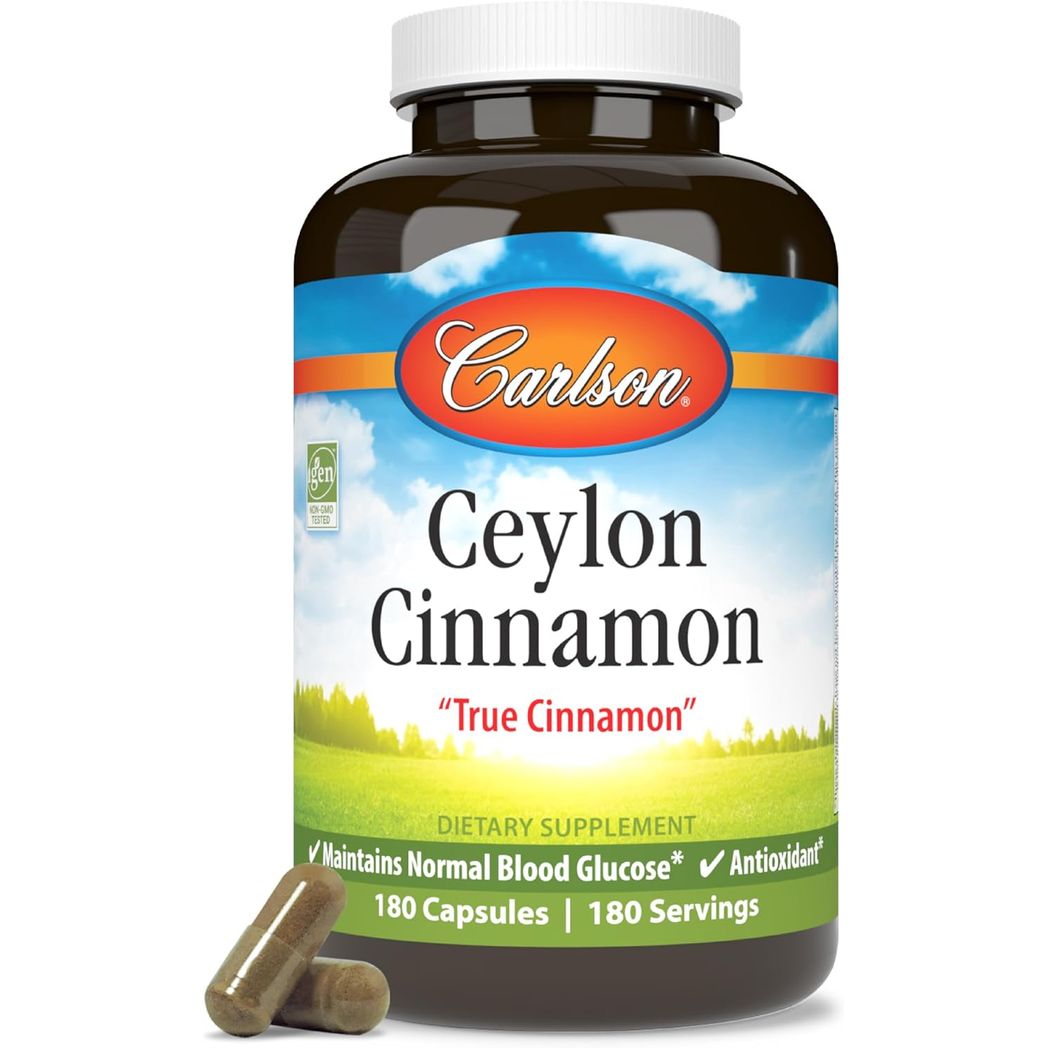 Carlson Ceylon Cinnamon, Cinnamon, 500 mg, 180 Capsules