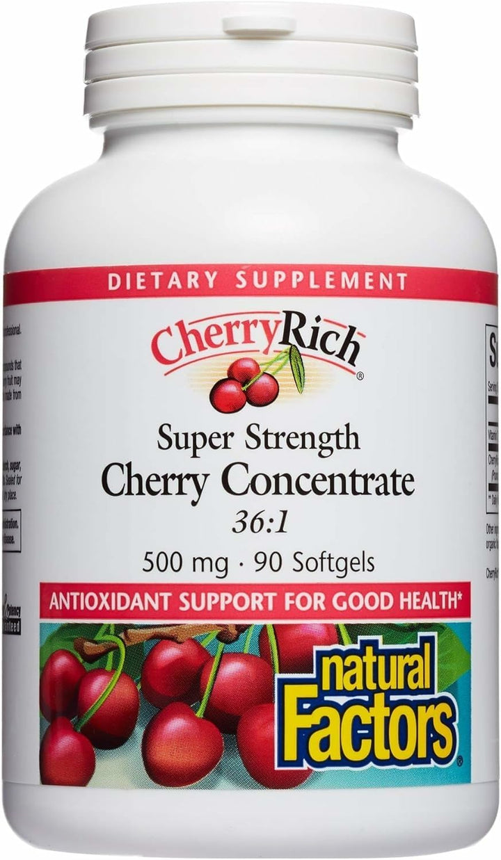Natural Factors CherryRich Super Strength Cherry Concentrate Uric Acid Metabolism 90 softgels
