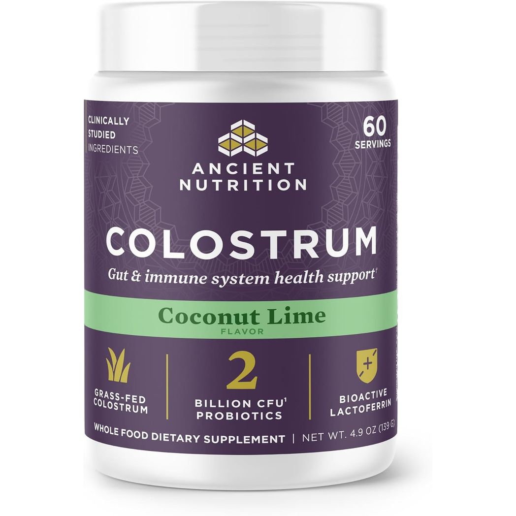 Ancient Nutrition Grass Fed Bovine Colostrum Superfood Powder, Coconut Lime