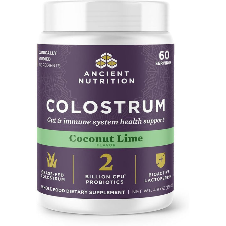 Ancient Nutrition Grass Fed Bovine Colostrum Superfood Powder, Coconut Lime