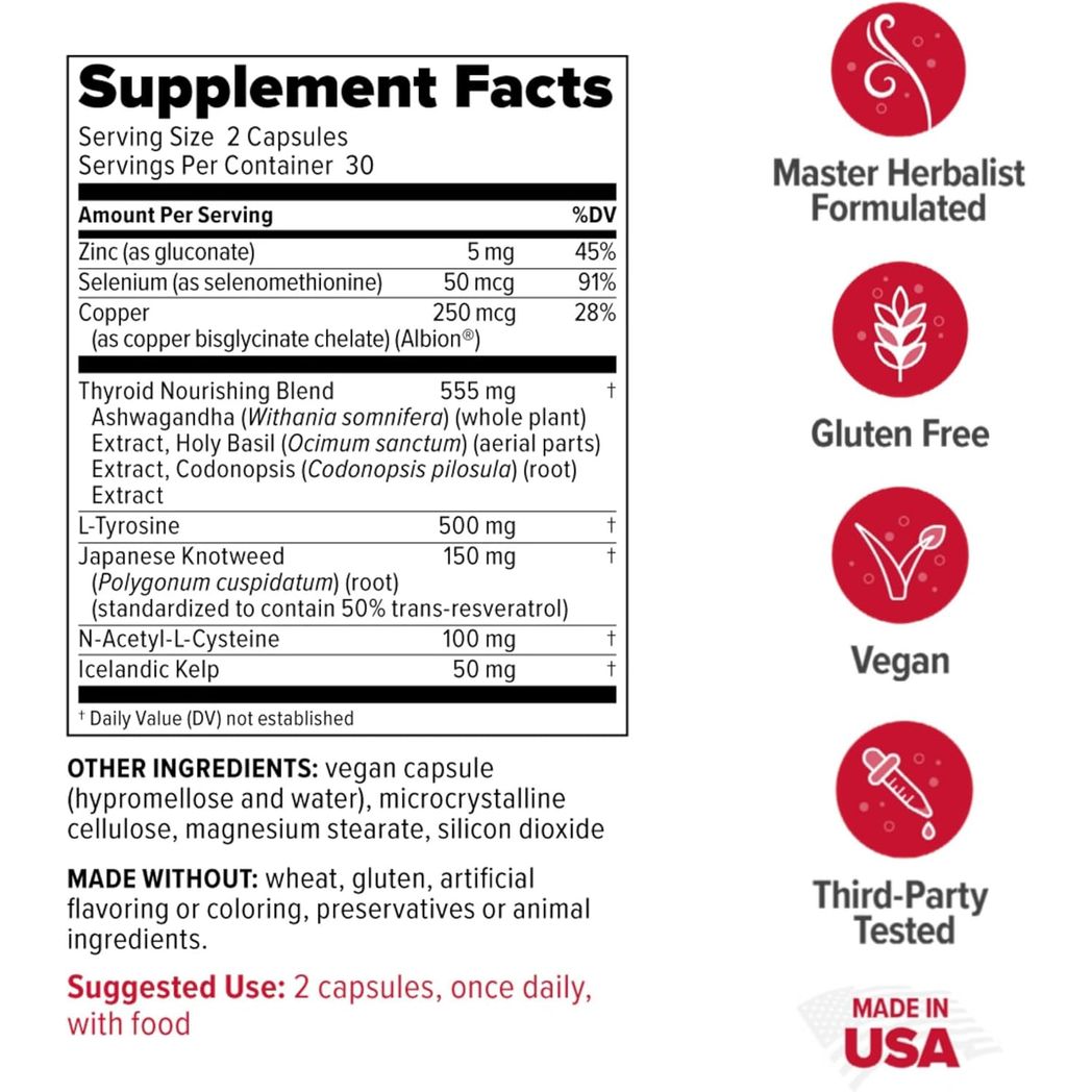 Redd Remedies, Thyroid Strong, Supports Healthy Thyroid Function and Balance, 60 Veg caps
