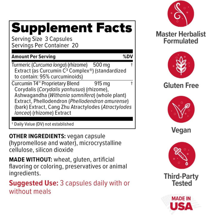 Redd Remedies Curcumin T4 Advanced Turmeric Formula 60 Vegan Caps