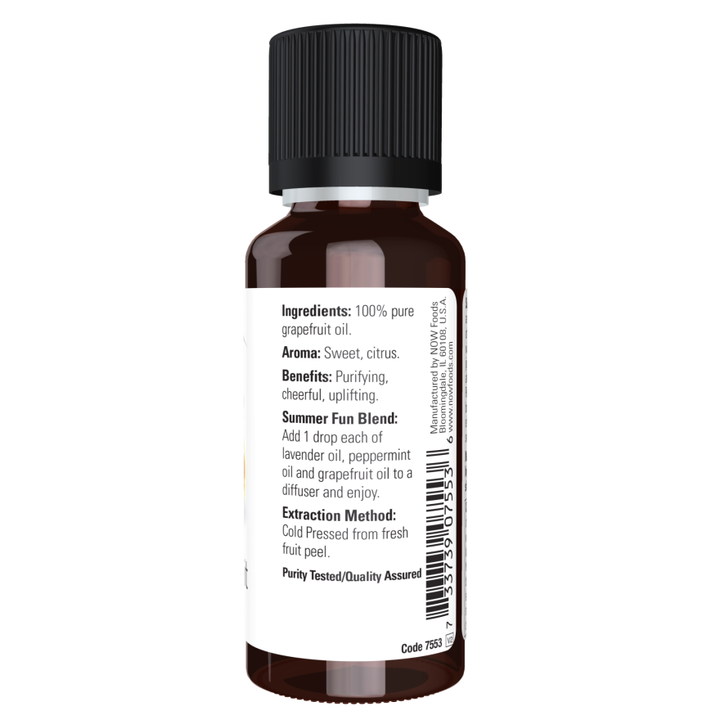 NOW Foods Grapefruit Essential Oil  1oz  100% Pure