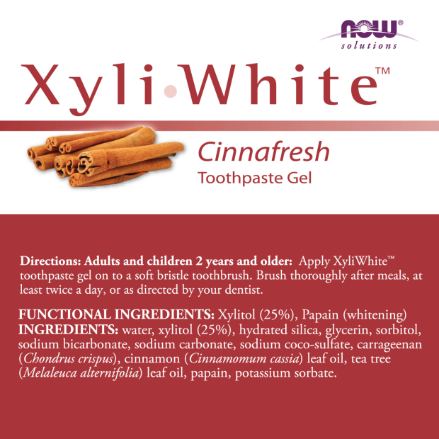 Now Foods XyliWhite™ Cinnafresh Toothpaste Gel 6.4
