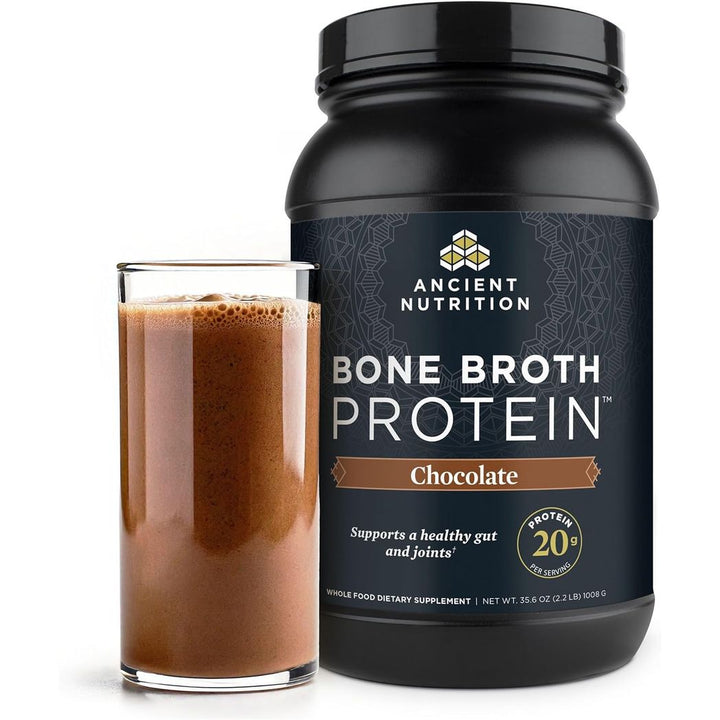 Ancient Nutrition Bone Broth Protein Powder 20g Protein Chocolate, 40 Servings