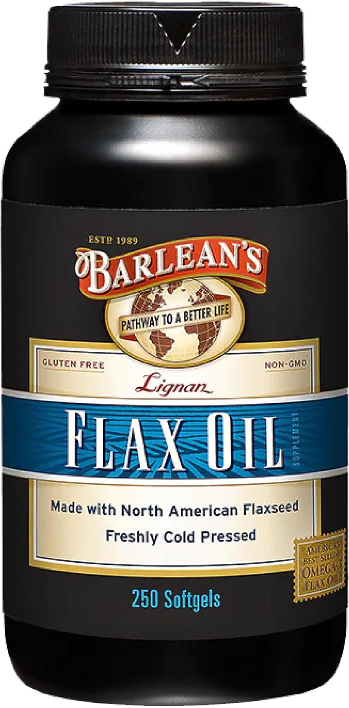 Barlean's Lignan Flaxseed Oil Softgels Cold-Pressed 1000mg, 250 ct