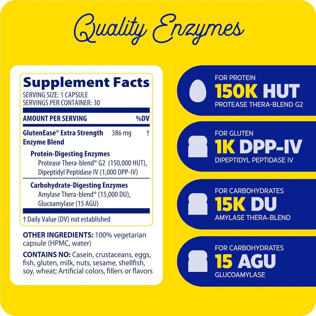 Enzymedica, GlutenEase Extra Strength 30 Count