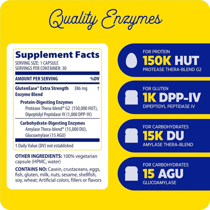 Enzymedica, GlutenEase Extra Strength 30 Count