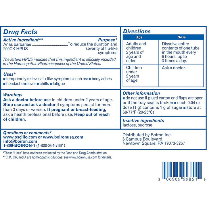 Boiron Oscillococcinum 6 Doses