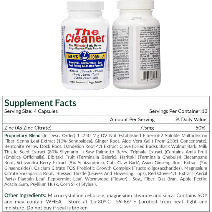 The Cleaner® Detox 7 Day Men 52 capsules
