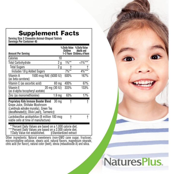 Nature's Plus Animal Parade Kids Immune Booster - 90 Chewable Animals